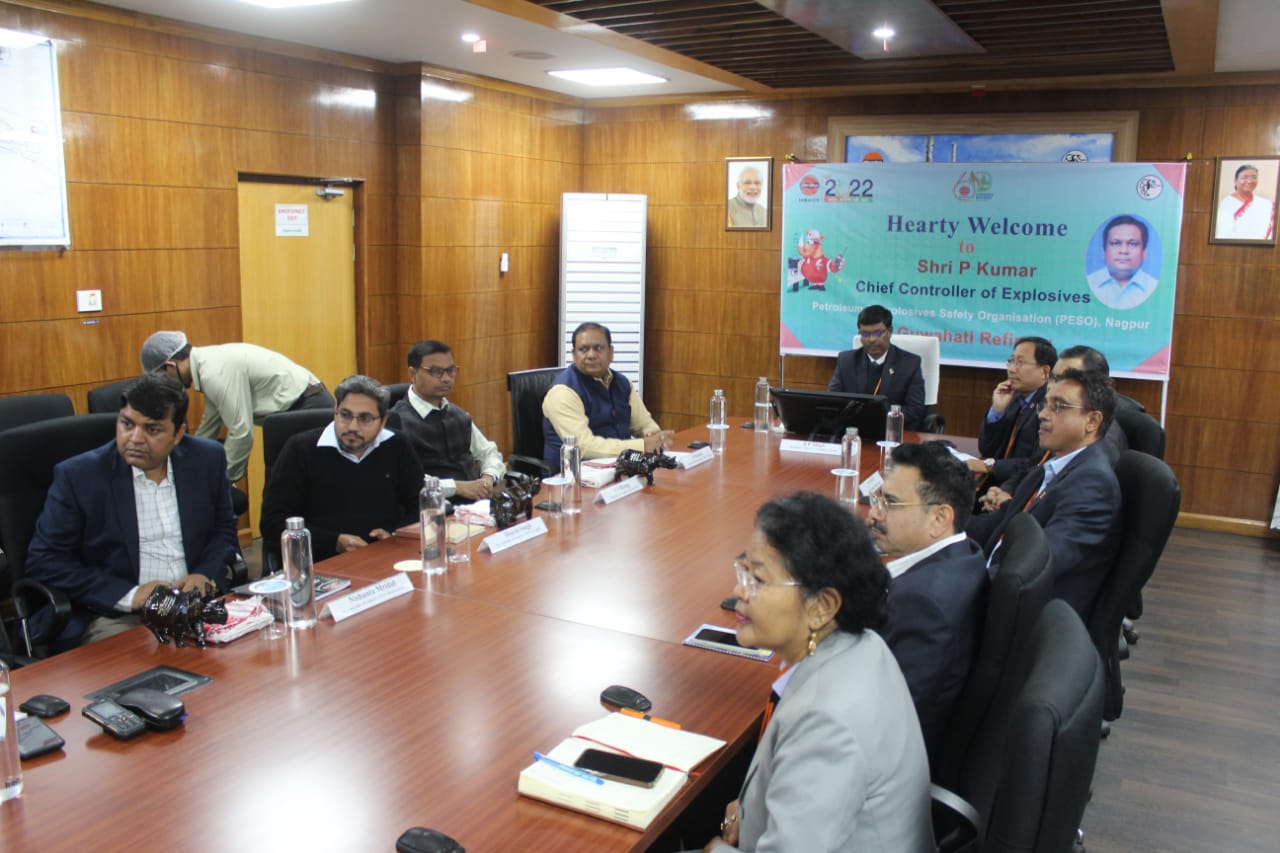 Shri P Kumar, CCE during the visit to Guwahati Refinery